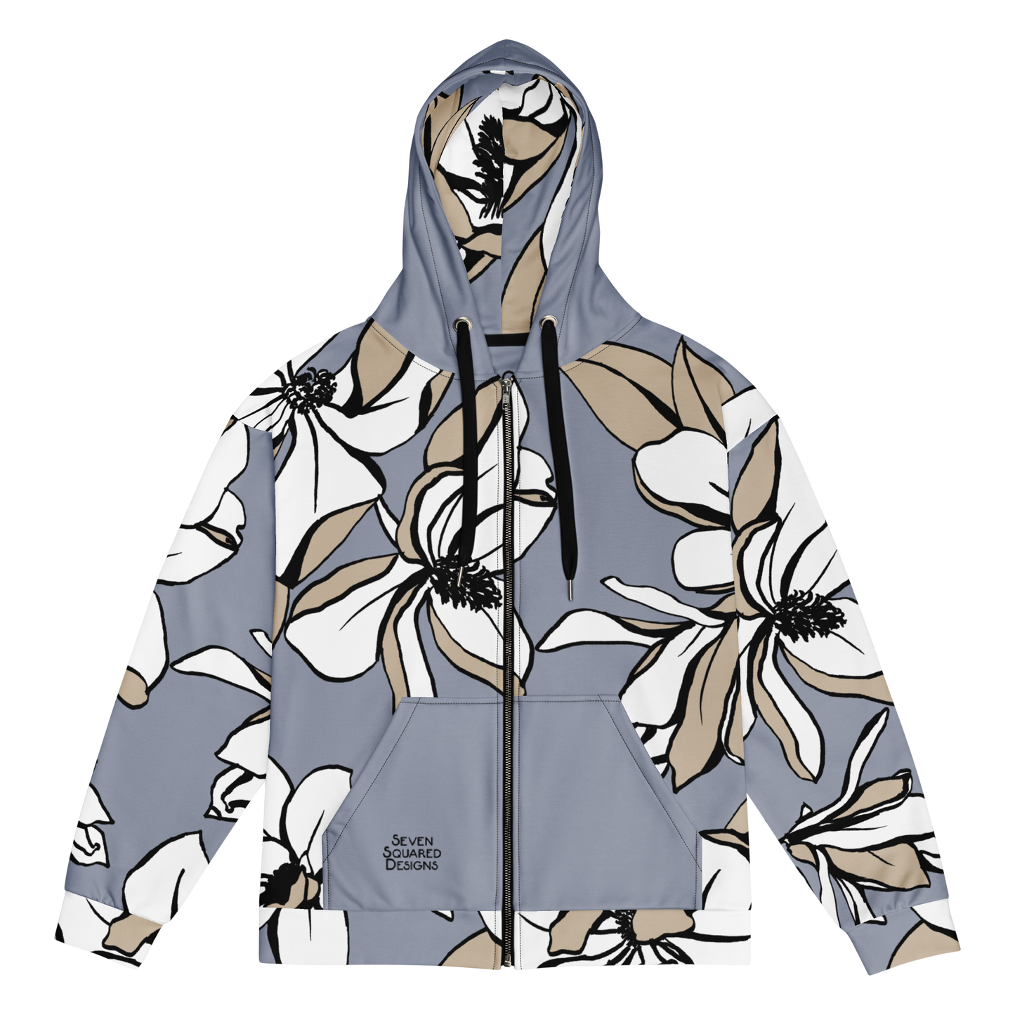 Dreary flowers zip hoodie