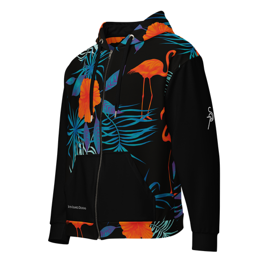 Flamingo zip hoodie