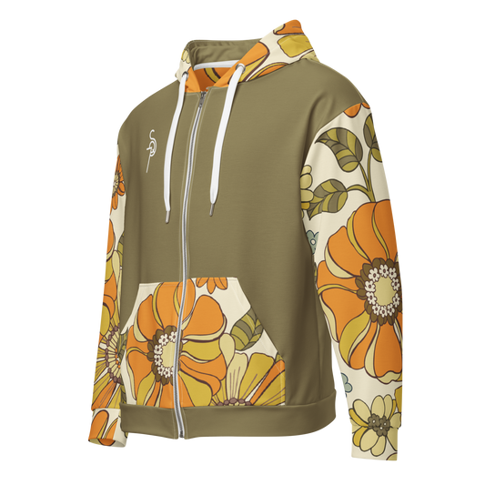 Flower power zip hoodie