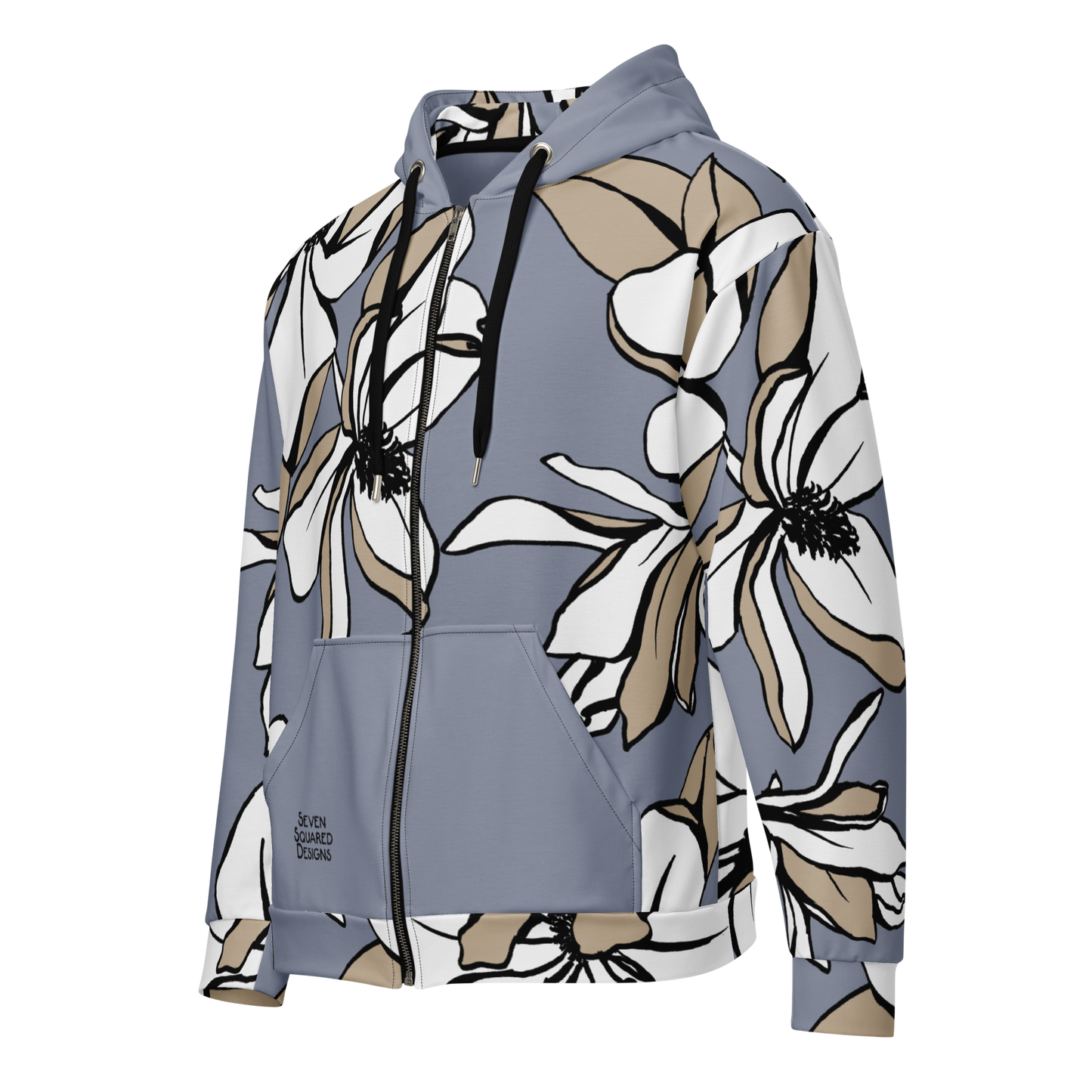 Dreary flowers zip hoodie