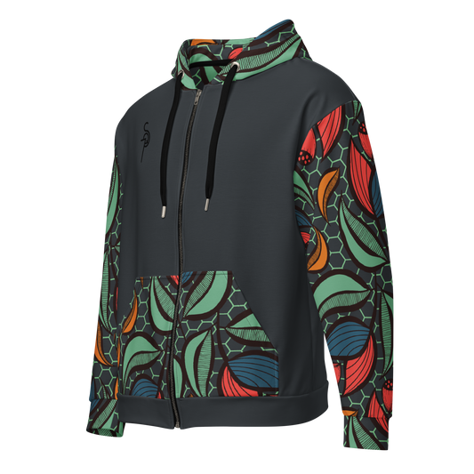 Hex leaves zip hoodie